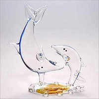 Glass Dolphin Statue