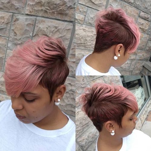Pink Brown Short Wig