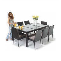 Rattan Dining Set - Rattan & Wicker Material, 80x58x129cm Size, Brown Color | High Tensile Strength, Robust Design, Tear & Wear Resistant