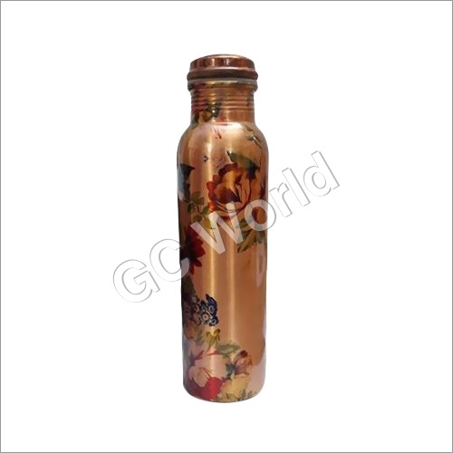 Printed Copper Bottle - Metal Material | Lightweight, Easy to Clean, Customizable Designs with Stylish Prints