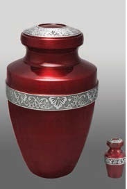 Claret Red Brass Urn For Ashes