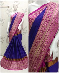 Beautiful Embroidery Cotton Silk Saree (Aura Aangi Mayura)