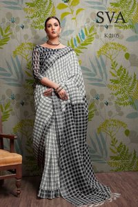 Pure Linen Plain Saree