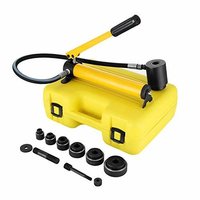Hydraulic Punch Tool - Steel, 18x12x6 Inches, Yellow | 10,000 Psi Pressure, 1.5 Inch Stroke Length, 15 Lbs Weight, Various Punch Sizes