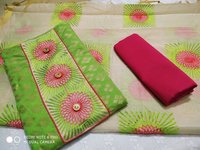 Embriodered Banarasi Dress Material