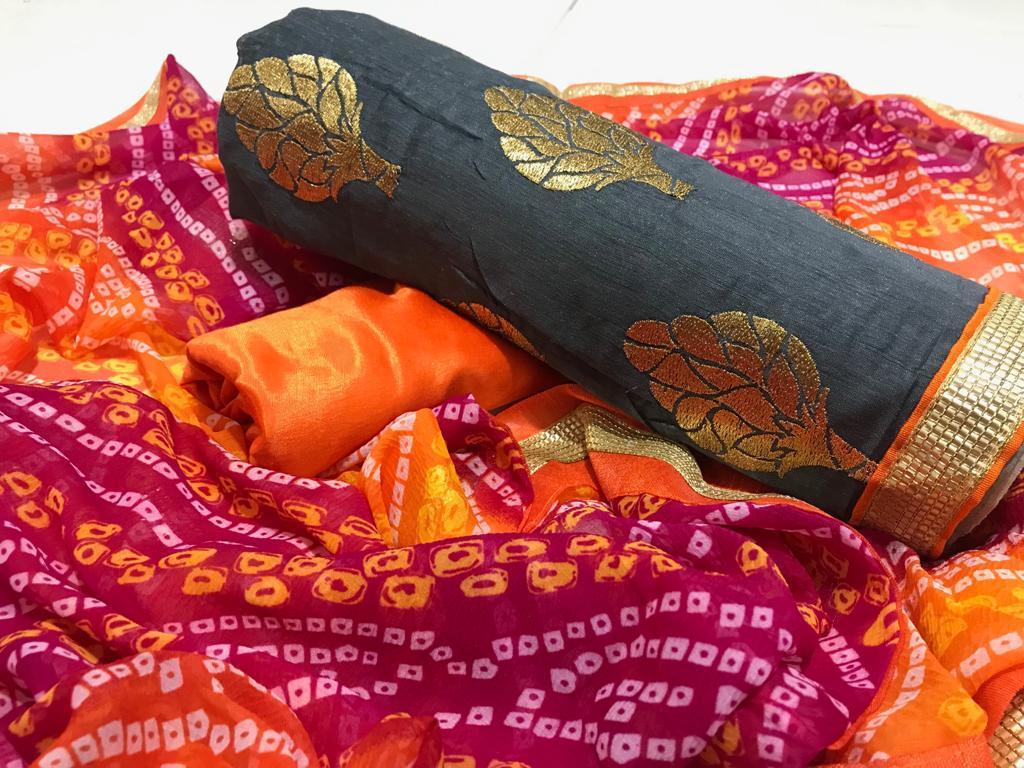 New Chanderi Cotton Dress Material