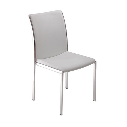 White & Silver Cafeteria Chair