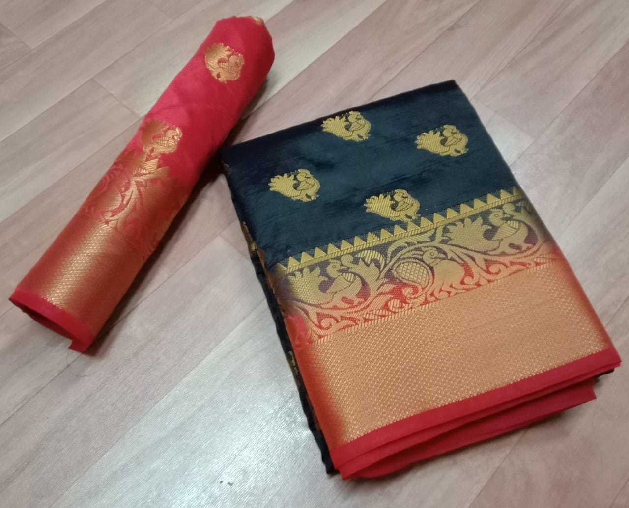 Kanchivaram Flower Jequard Butta Saree