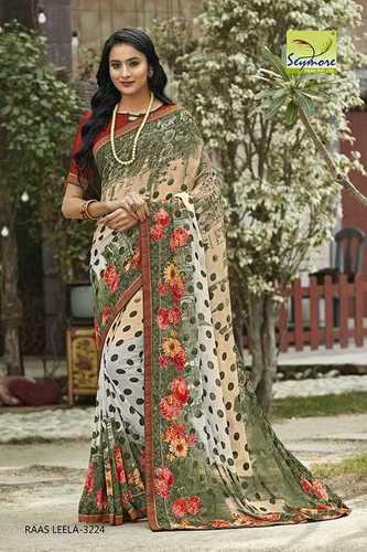 Green Georgette Saree