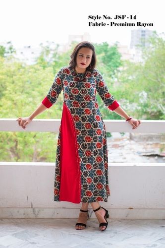 Embroidered Rayon Kurti