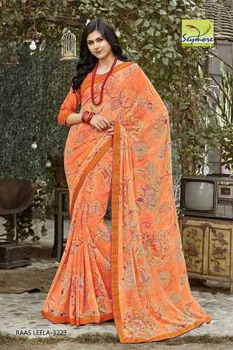 Orange Georgette Saree