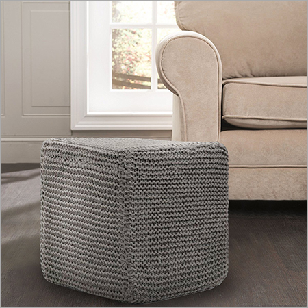 Black Knitted Pouf