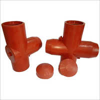 Bus Bar Connectors - Plastic, Four Ports, Red Color, 100a Current Rating, 600v Voltage Rating | Designed For Efficient Busbar Connections In Commercial And Industrial Applications
