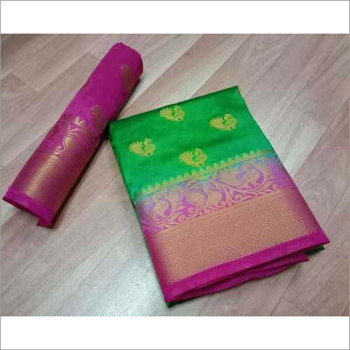 Kanchivaram Flower Jequard Butta Sarees