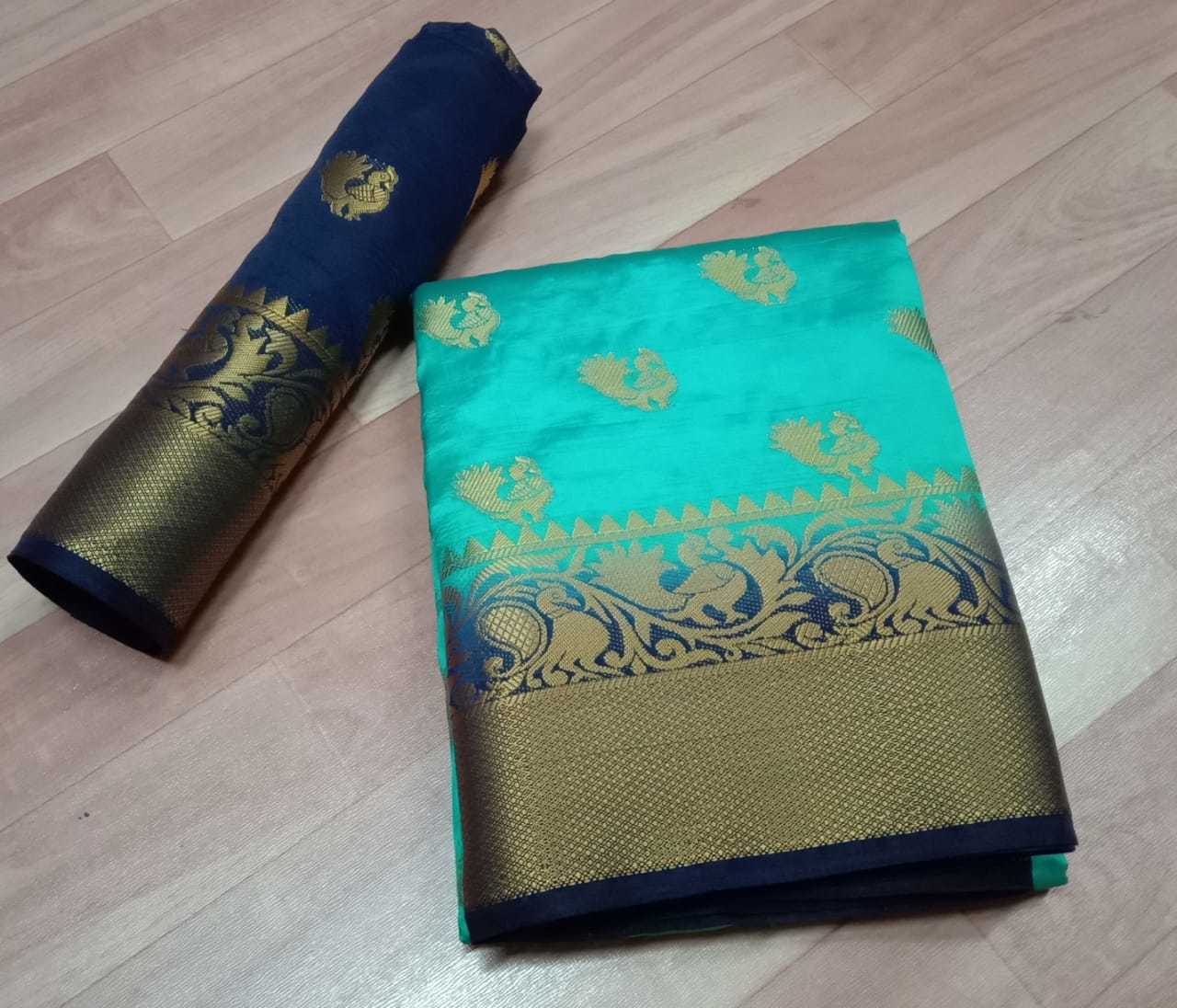 Kanchivaram Flower Jequard Butta Sarees