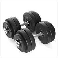 Dumbbell Weight - Cast Iron, Matte Black | Chrome Handle, Textured Grip, Rubber End Coating, Professional Grade Quality
