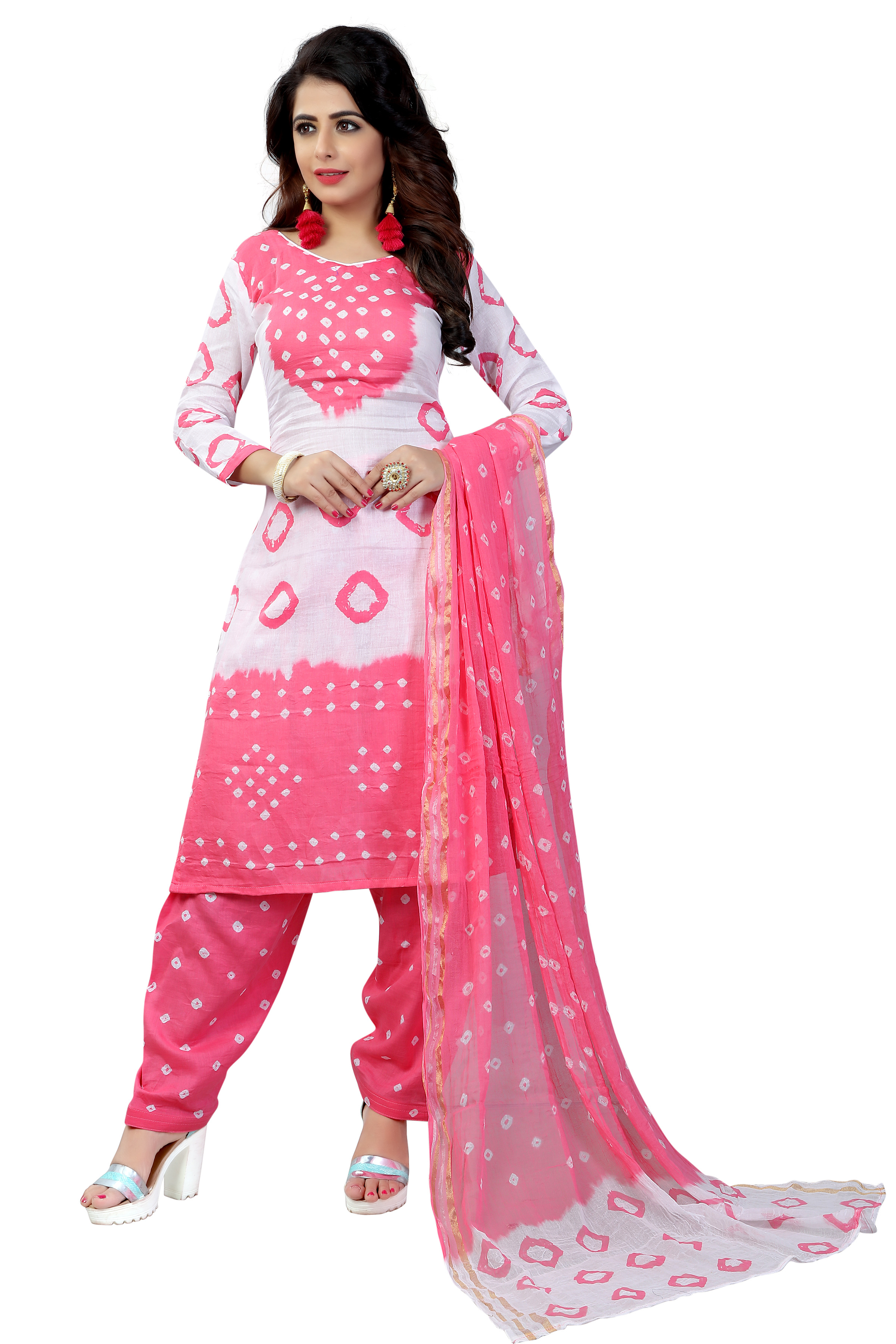 Pure Cotton Bandhani Dress Material