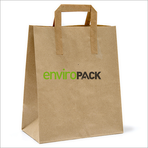 Printed Paper Shopping Bag - Brown Paper, Variable Size, D-Shape Handle | Durable, Lightweight, Tear Resistant, Eco-Friendly