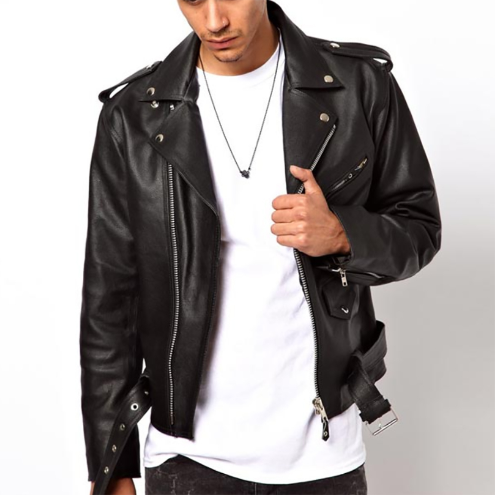 Mens Biker Leather Jacket