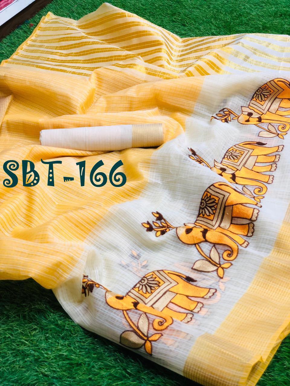 ELEPHANT DESIGN EMBROIDERY WORK SAREES