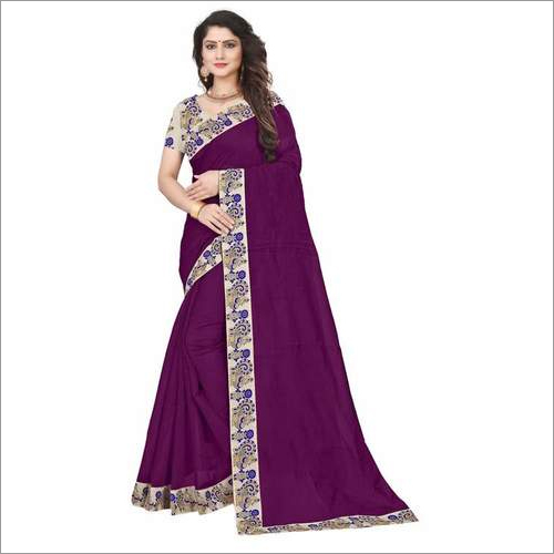 New Design Plain Chanderi Saree
