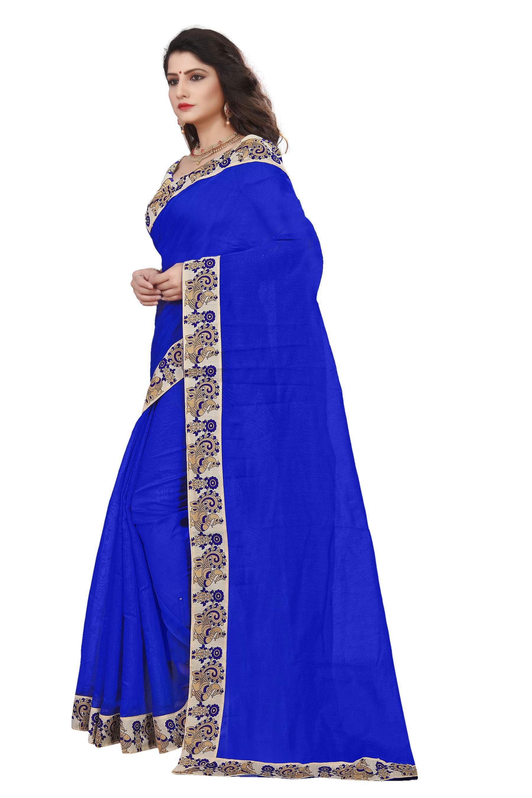 New Design Plain Chanderi Saree