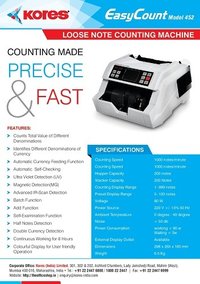 Kores Easy Count 452 Currency Counting Machine
