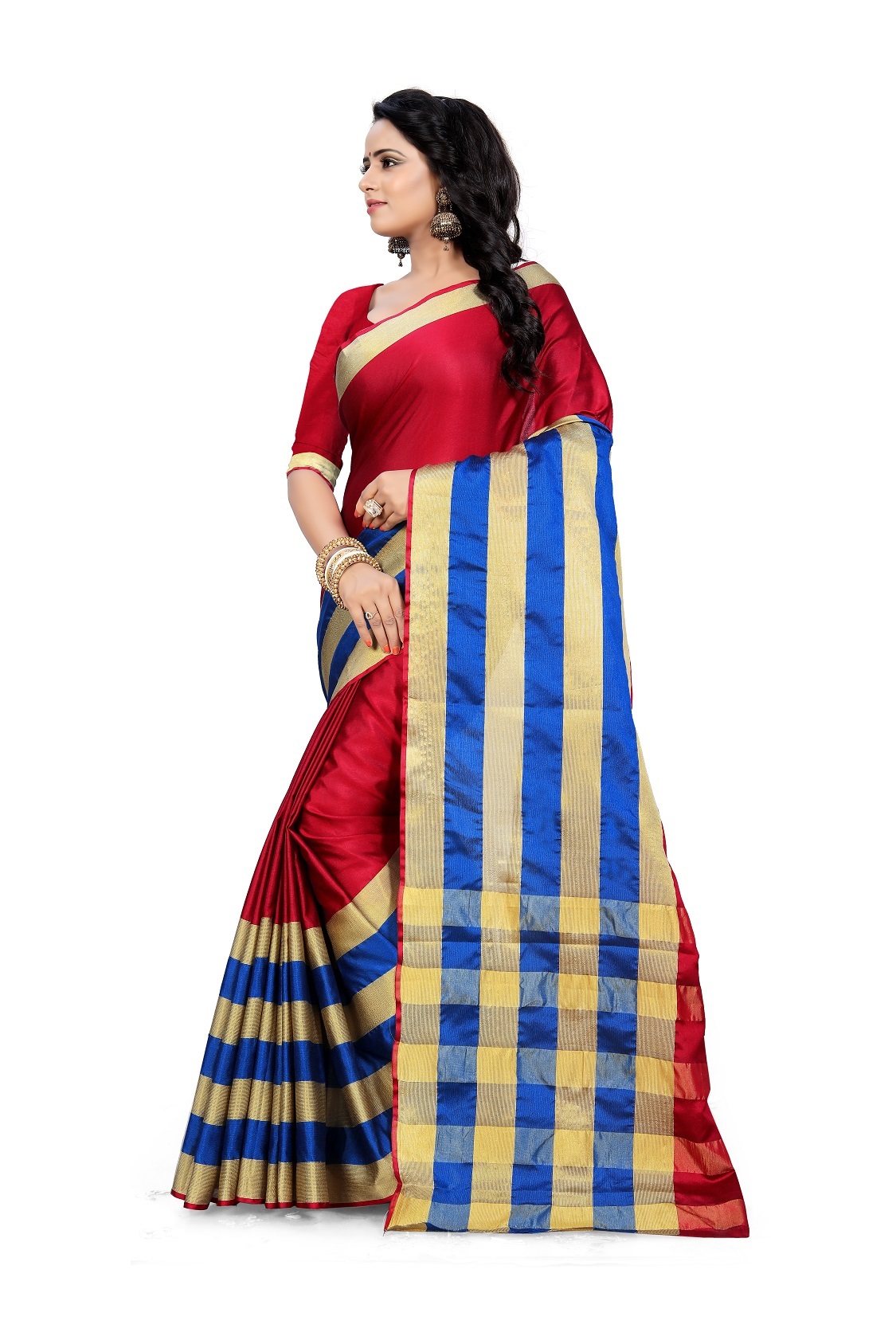 New Printed Cotton Silk Saree