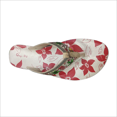 Red And White Ladies Fancy Slipper
