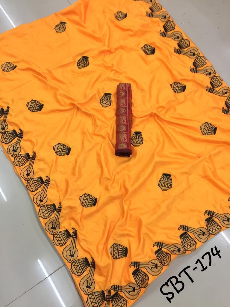 Heavy Embroidery Work Sana Silk Saree