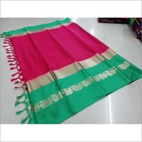 Damini Jhalar Saree - Poly Jacquard, 5.5 Mtr Length, Red, Black, Marun, Yellow, Blue | Cotton Silk Fabric, Printed Pattern, Blouse Length 0.8 Mtr
