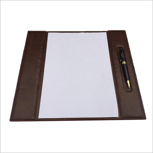 Leather File Folder - Premium Quality Leather, Compact Rectangular Design | Elegant and Stylish with Scratch Resistant Surface, Pen Holder Included