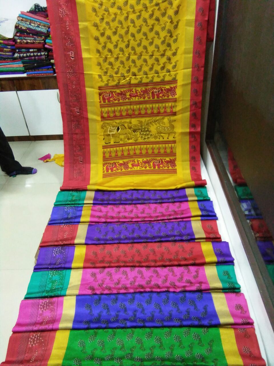 New Printed Cotton Silk Saree