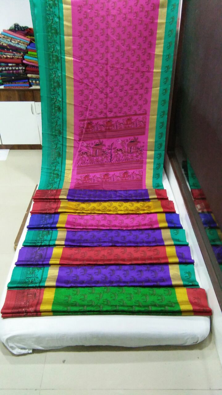 New Printed Cotton Silk Saree