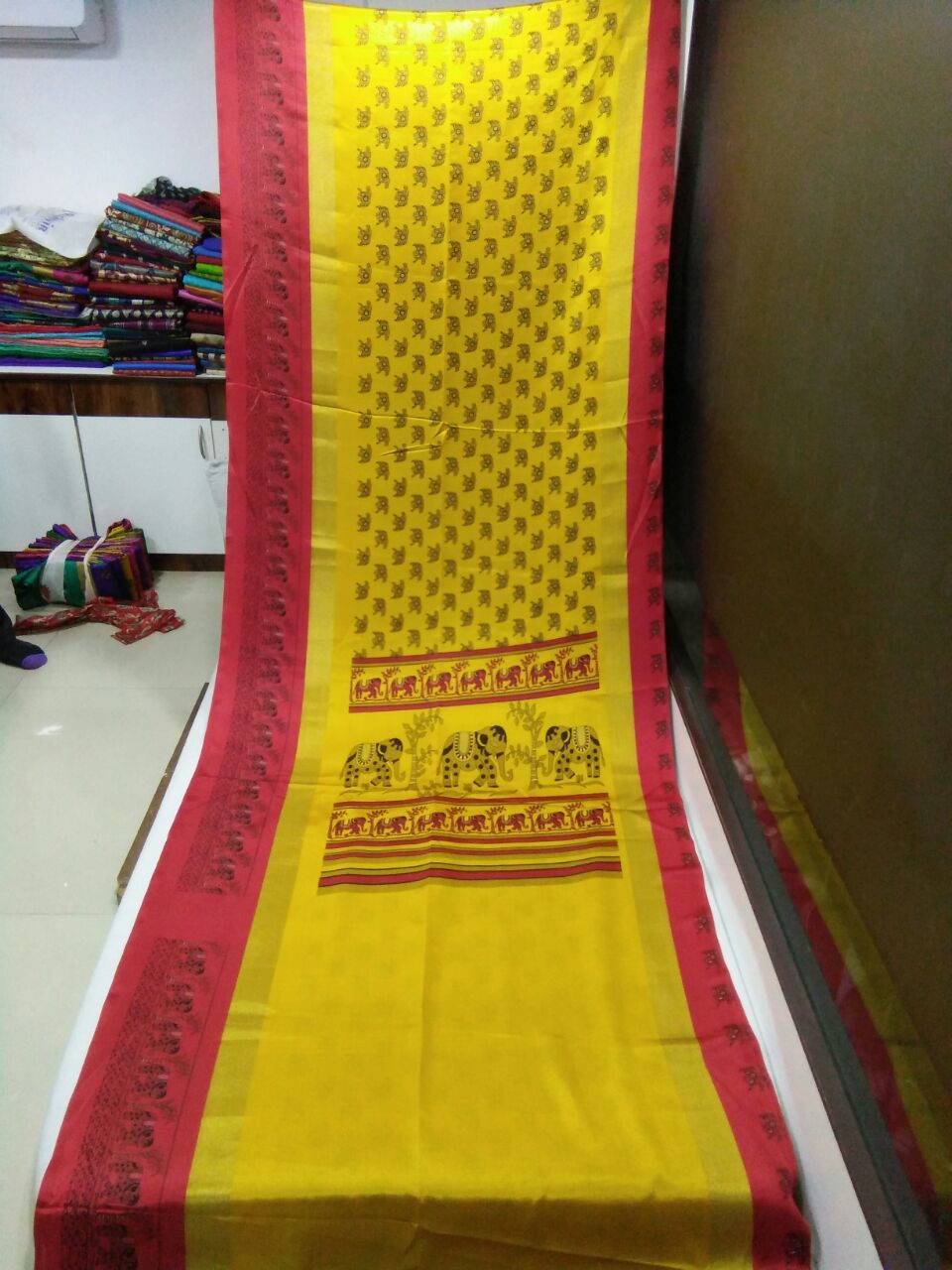 New Printed Cotton Silk Saree