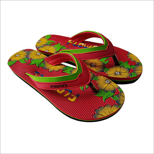 Multicolor Ladies Floral Print Slipper