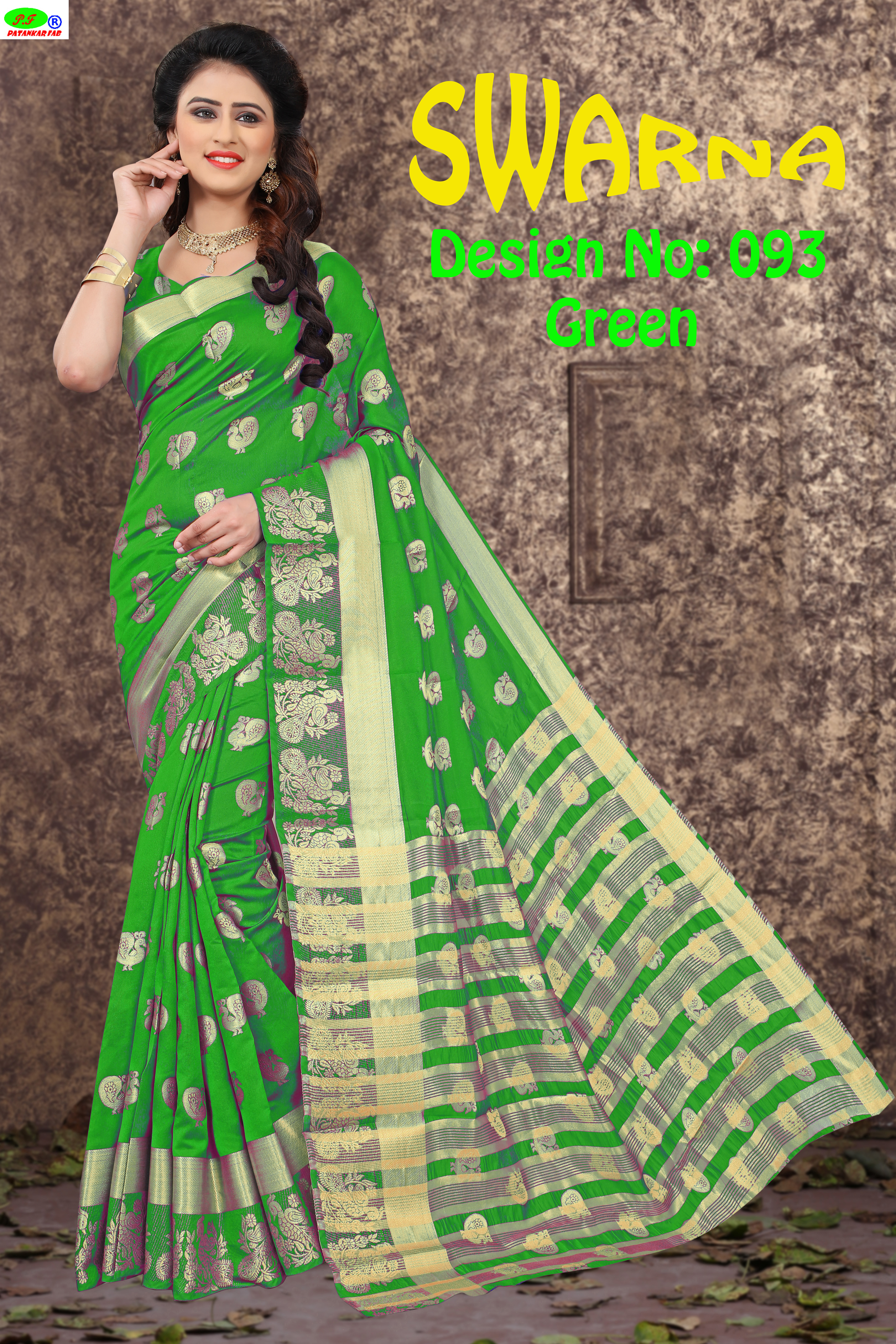 Dancing peacock Design Cotton Jacquard Saree