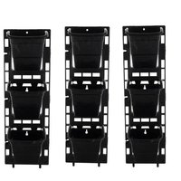 Vertical Garden Pots / Vertical Wall Hanging Pots - Plastic Material, 47cm (h) X 15cm (w) Size, Set Of 3 Pcs | Lightweight, Durable, Versatile For Wall Or Gate Mounting