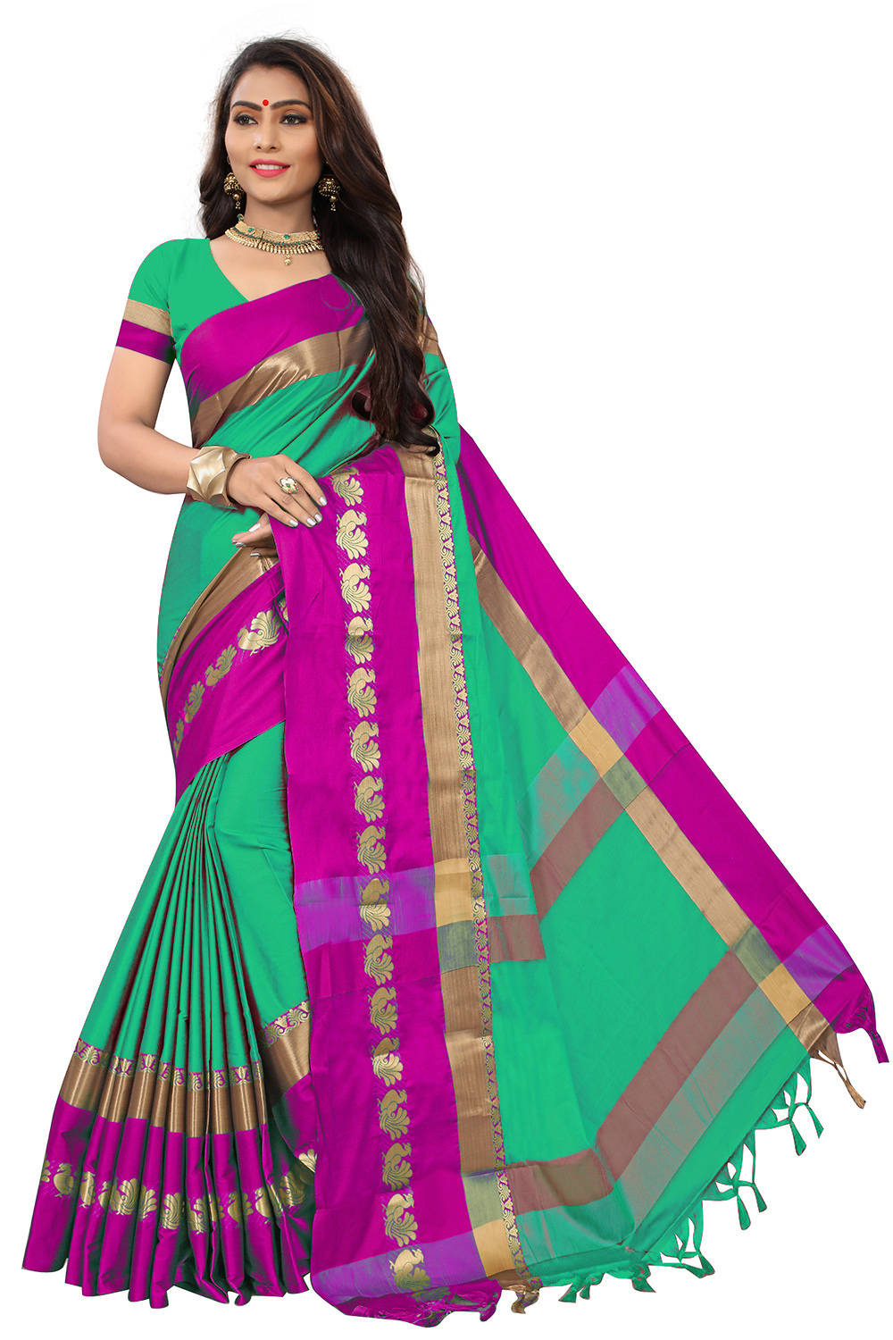 Damini Peacock Silk Saree