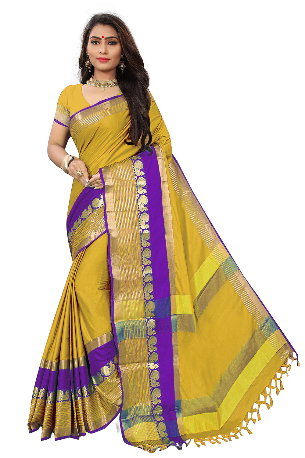 New Printed Cotton Silk Saree