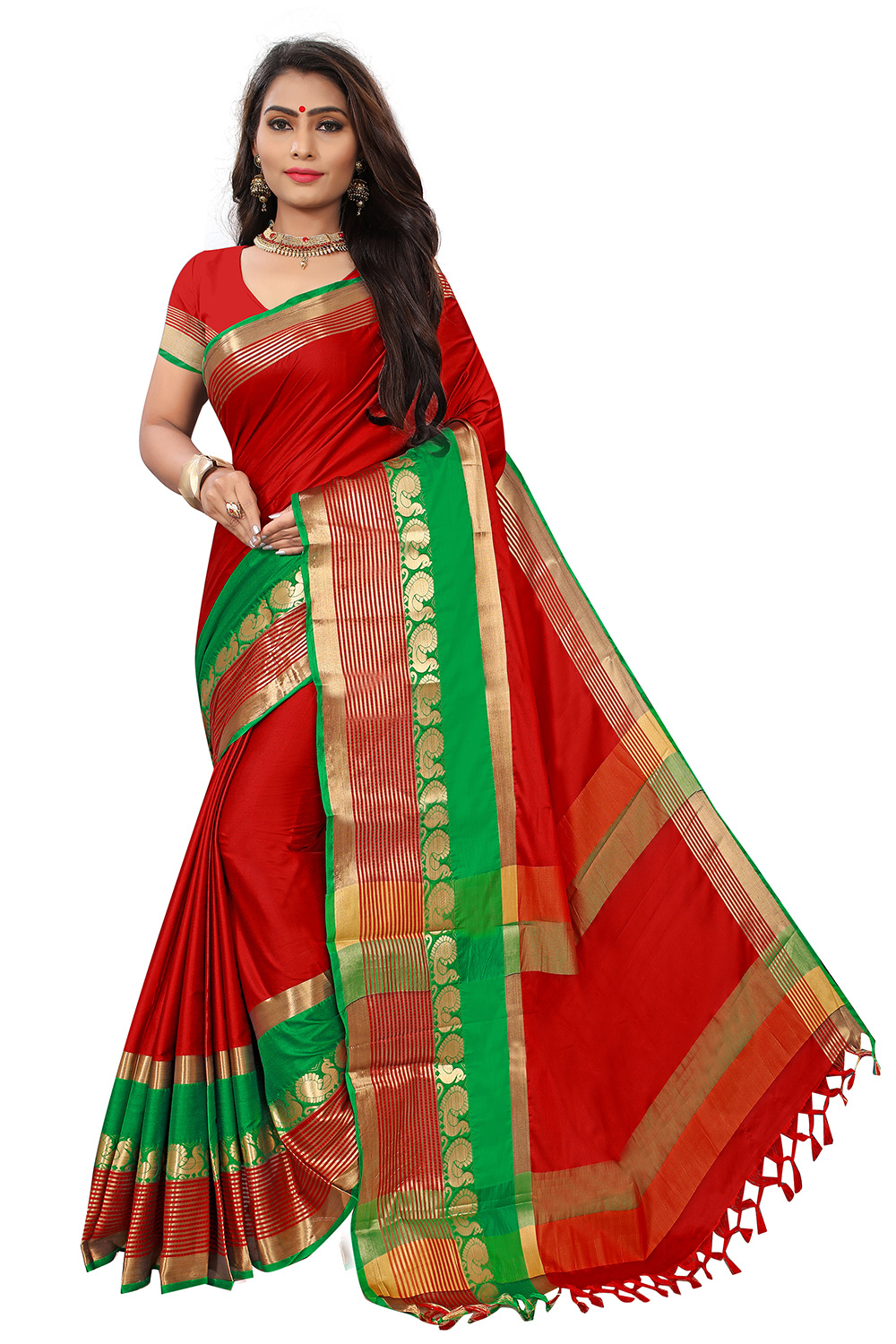New Printed Cotton Silk Saree