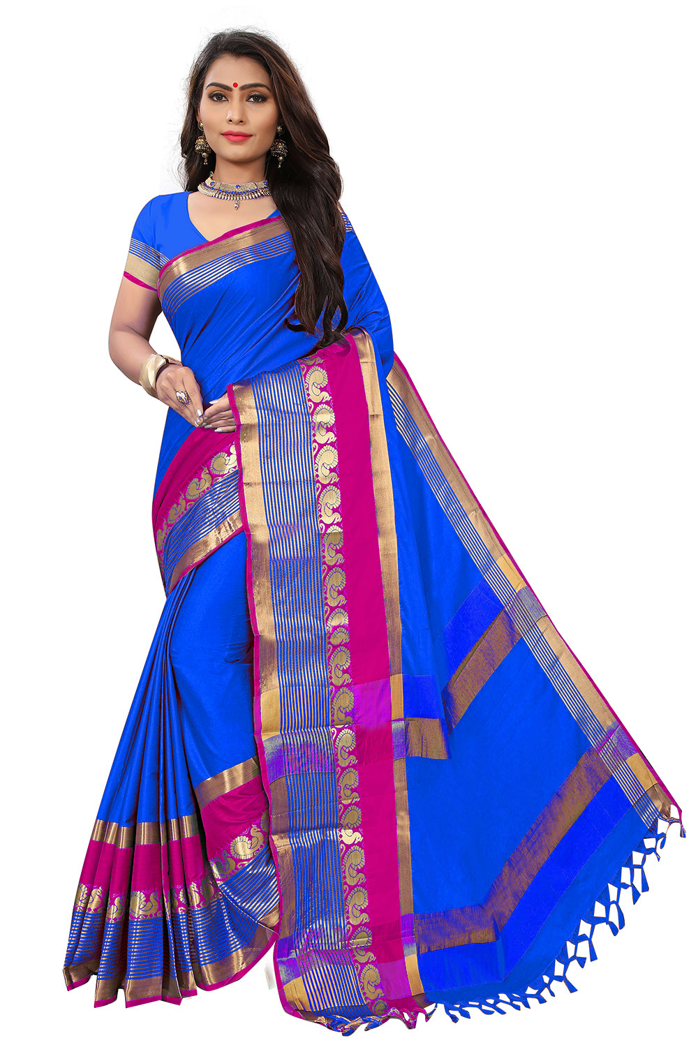 New Printed Cotton Silk Saree