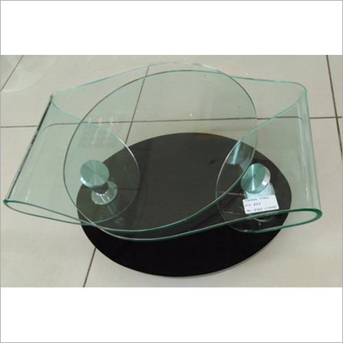 Glass Central Table - Teak Wood & Glass, Oval Shape, Clear Color | Durable Glass, Elegant Design, Easy Cleaning, Modern Style, Space Saving