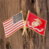 Flag Lapel Pin - Brass, 1-2 Inch | Gold Plated, Secure Clutch Back, Scratch Resistant, Hand Filled With Heat Treated Enamel, Durable Finish