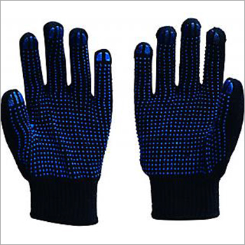 Knitted Black Dotted Gloves