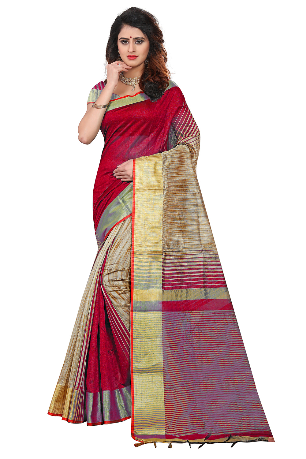 Sadhana Jhalar saree