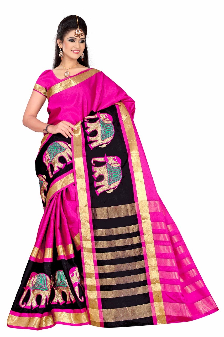 Golden Elephant Silk Saree