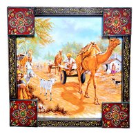 Indian Traditional Village Painting Wooden Handicraft Wall Hanging Home Decor Painting