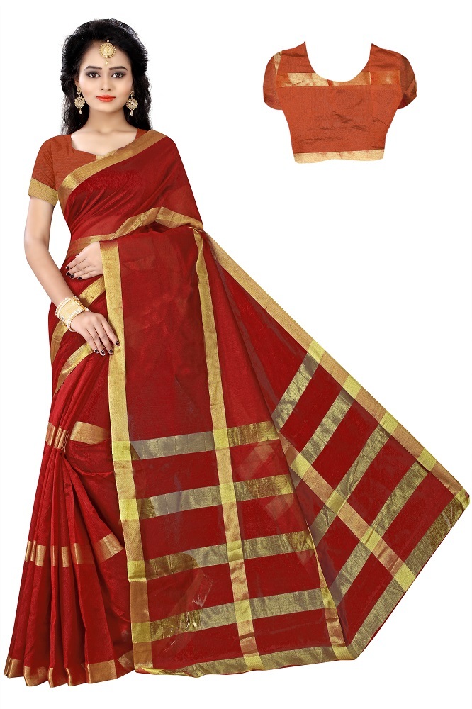Plain Cotton Silk saree
