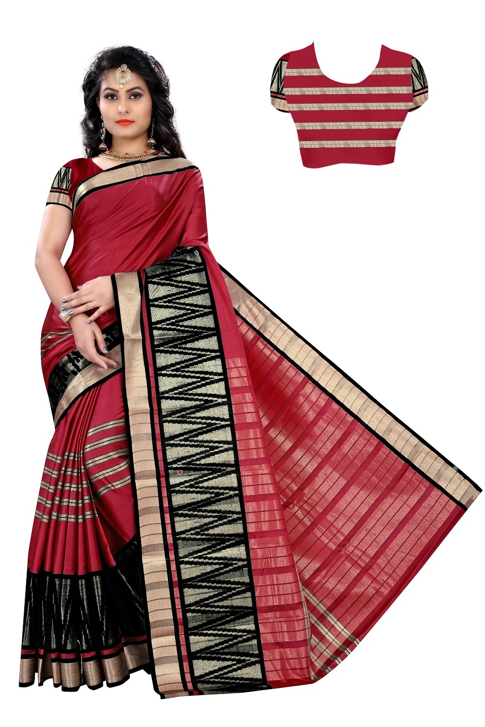 New Plain Cotton Silk Saree